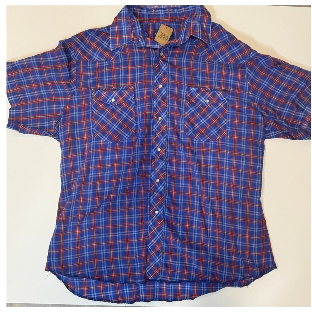 Vintage Plaid Wrangler Short Sleeve Shirt-MEN'S0